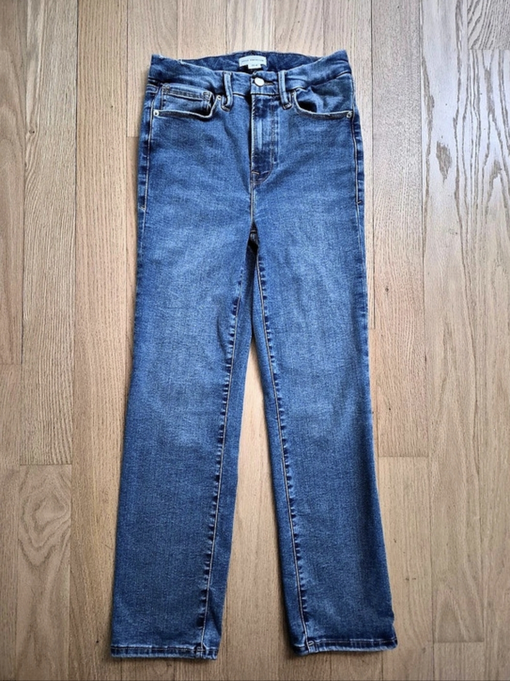 Good American Straight Leg Jeans in Blue Size 00-4